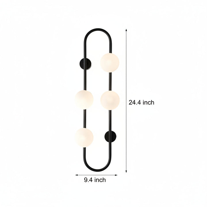 LED Wall Sconce Light – Modern 4-Ball Glass Bubble Postmodern (62x24cm / 24.4x9.4in) | Kalsten