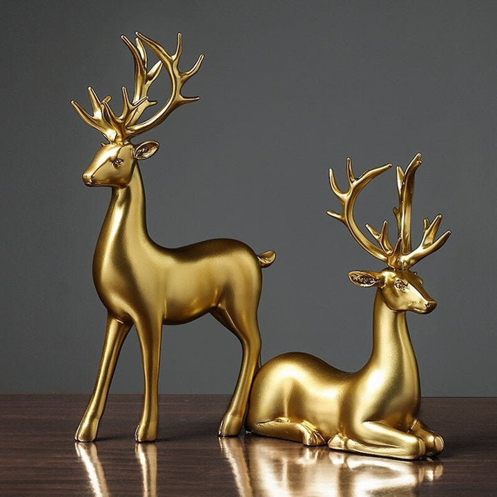 Kalsten | Golden Couple Deer Figurines