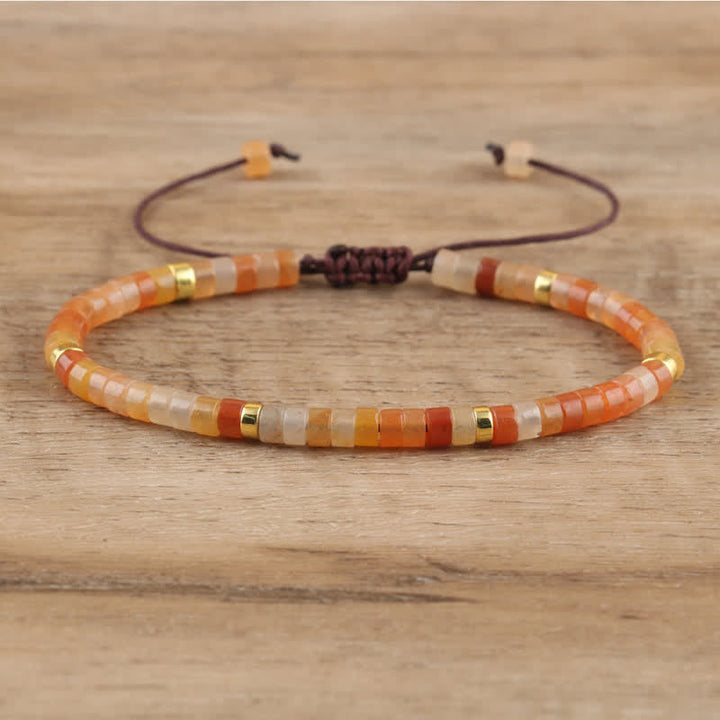 Kalsten | Braided bracelet with 2.4 mm natural stone rollers – Seraphina