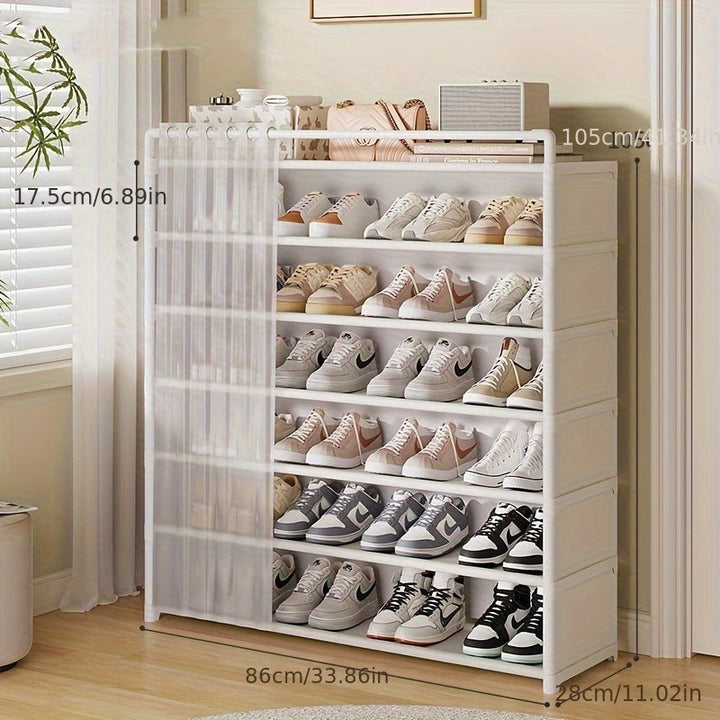 Foldable shoe rack with dust protection 4–7 levels | Kalsten