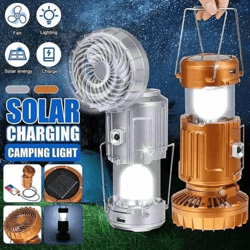 Portable Stretchable Solar Lithium Battery Electric Fan + Emergency Light | Kalsten