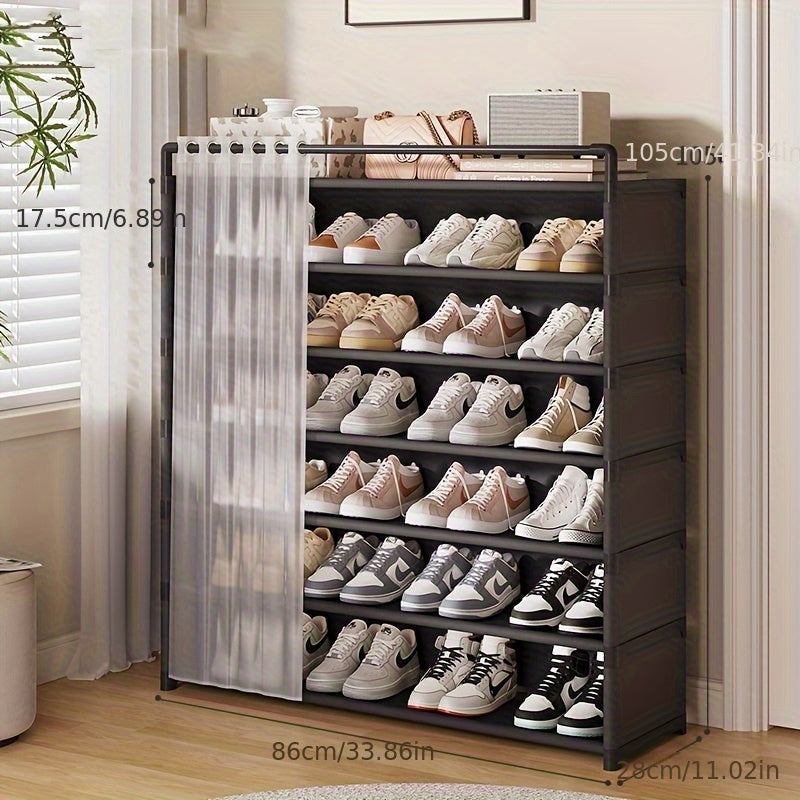 Foldable shoe rack with dust protection 4–7 levels | Kalsten
