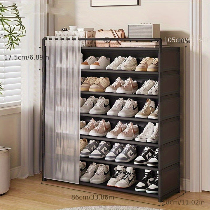 Foldable shoe rack with dust protection 4–7 levels | Kalsten