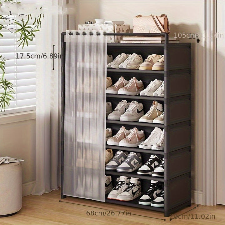 Foldable shoe rack with dust protection 4–7 levels | Kalsten