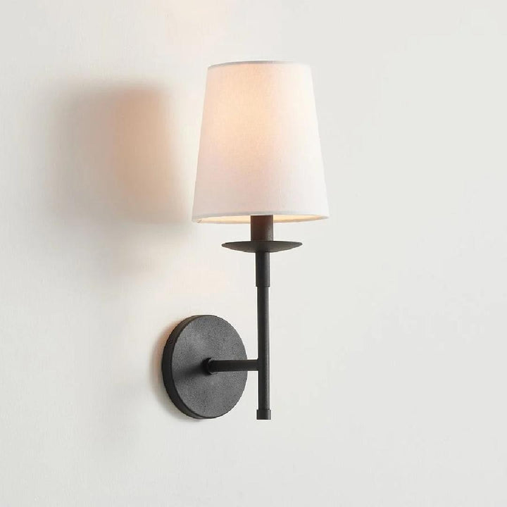 Freyza | Lodge Brass Fabric Wall Light | Kalsten