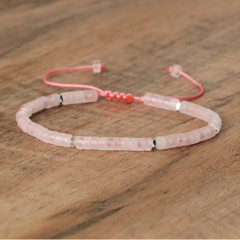 Kalsten | Braided bracelet with 2.4 mm natural stone rollers – Seraphina