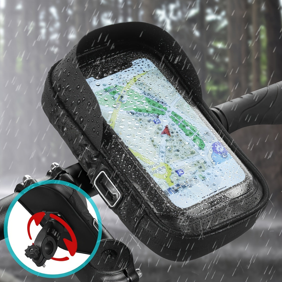 Waterproof Phone Holder for Bike & Motorcycle – 360° Rotatable & Fits 4.5-6.4" | Skanto