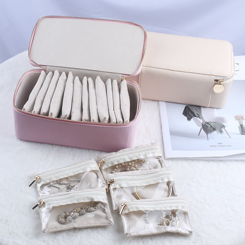 Jewelry box with 12 zipper compartments | Kalsten