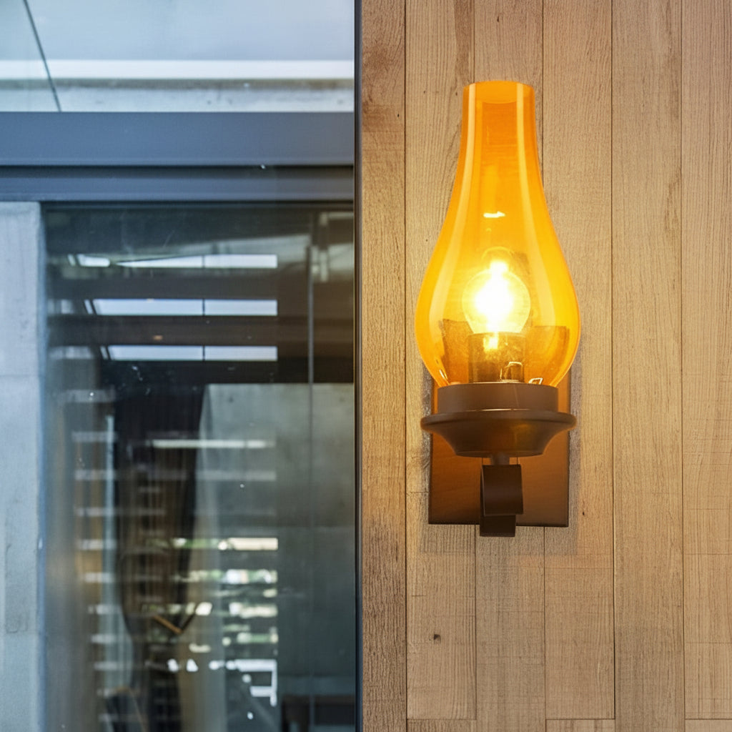 Glass Wall Sconce – Industrial Retro Iron Vintage E27 (20x30cm) | Kalsten