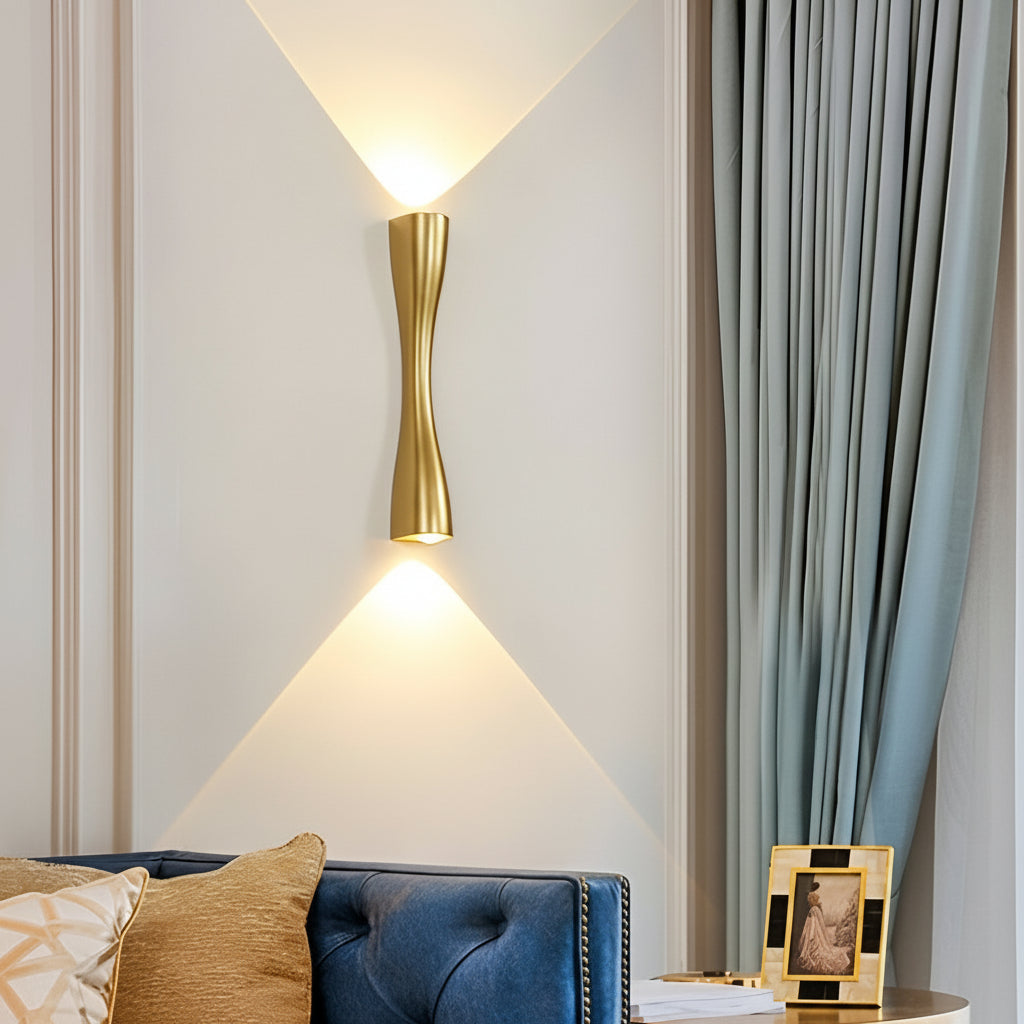 Modern Electroplated LED Wall Sconce | Up/Down Waterproof Outdoor Light (9"/14") | Kalsten