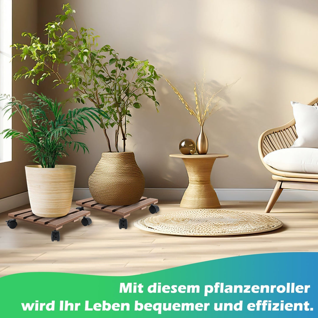WPC Plant Roller Square with Wheels Load Capacity 80 kg | Kalsten