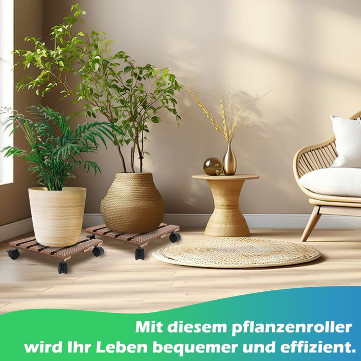 WPC Plant Roller Square with Wheels Load Capacity 80 kg | Kalsten