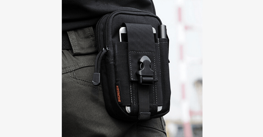 Kalsten | Military Waist Bag - Made of Nylon - Waterproof Design - Zipper Closure - Attach with Belt - Travel Gear - Outdoor - Available in 3 Colors