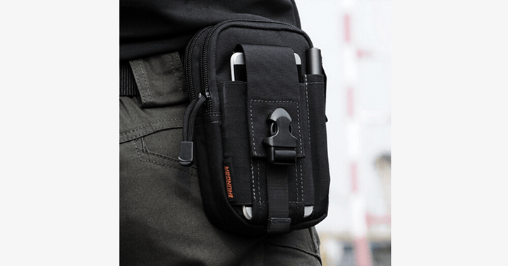 Kalsten | Military Waist Bag - Made of Nylon - Waterproof Design - Zipper Closure - Attach with Belt - Travel Gear - Outdoor - Available in 3 Colors