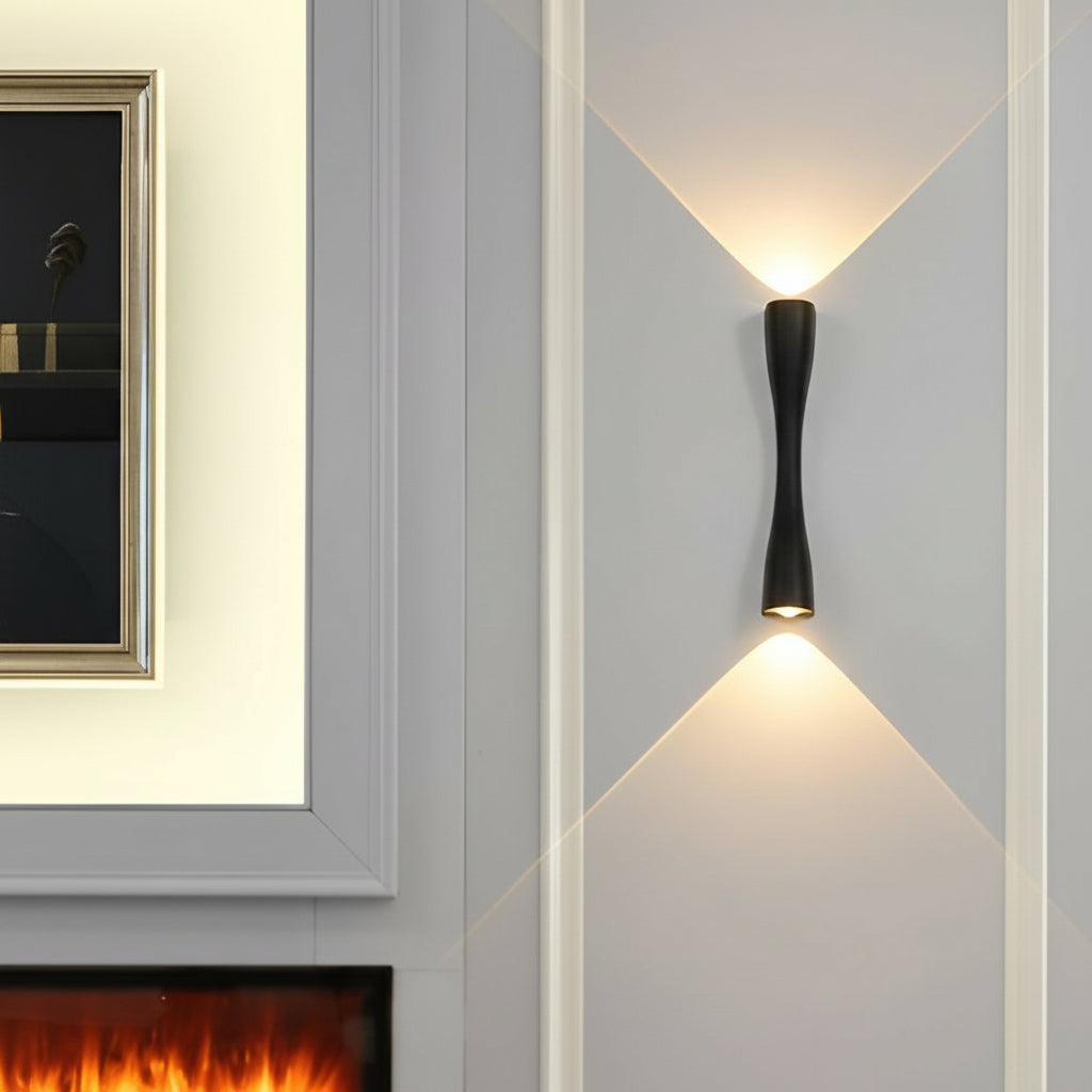 Modern Electroplated LED Wall Sconce | Up/Down Waterproof Outdoor Light (9"/14") | Kalsten