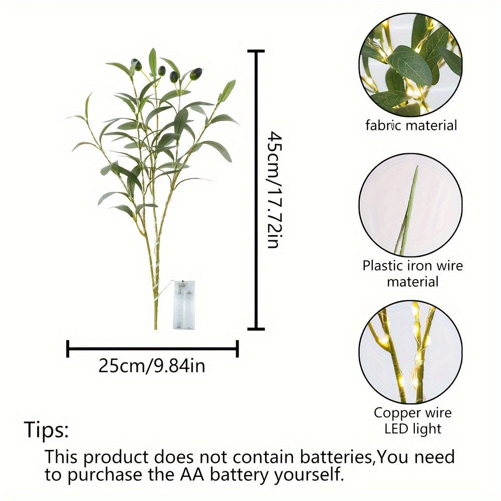 LumiTak – Elegant Olive Branch LED Table Lamp Kalsten