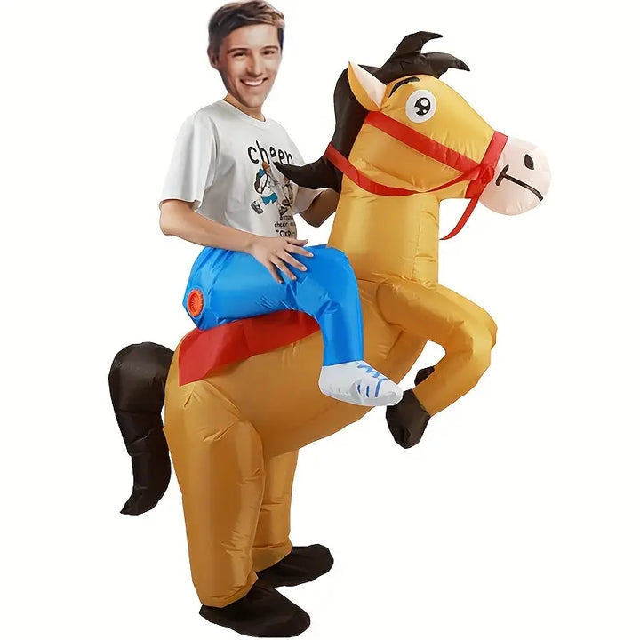 Inflatable Cowboy Horse Costume for Adults