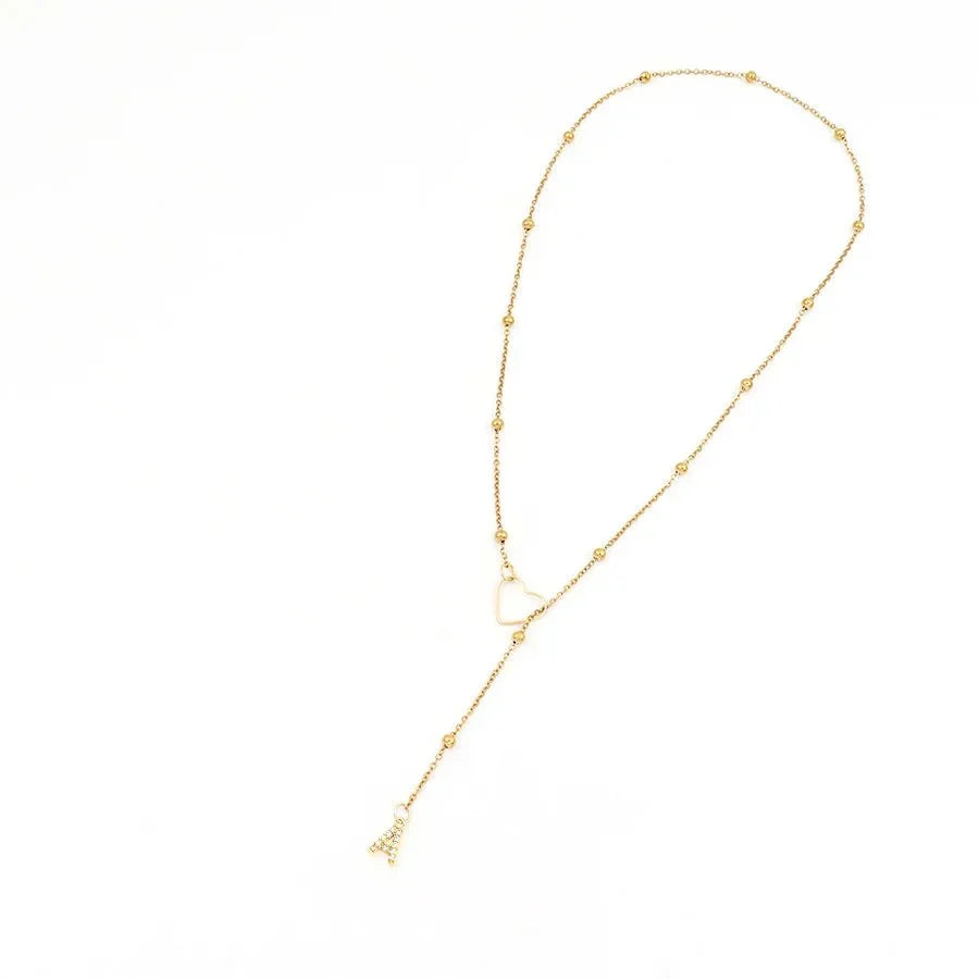 Kalsten | Dainty Diamond Letter Initial Lariat Necklace