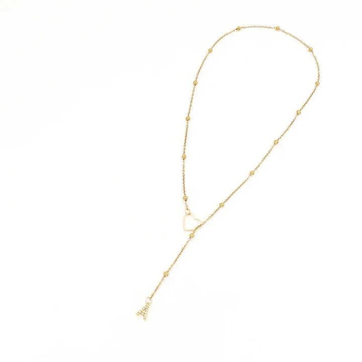Kalsten | Dainty Diamond Letter Initial Lariat Necklace