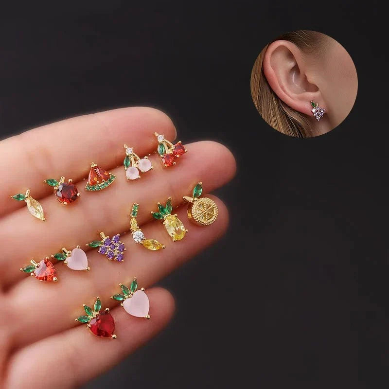 Kalsten | Dainty Fruit Hoop & Stud Earrings