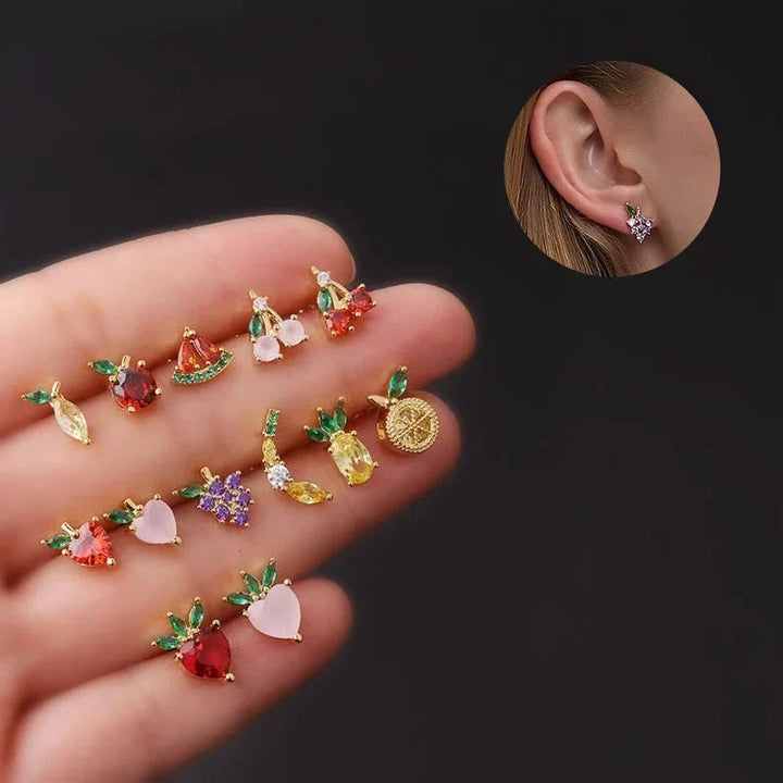 Kalsten | Dainty Fruit Hoop & Stud Earrings