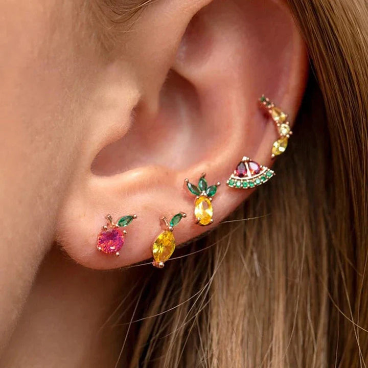 Kalsten | Dainty Fruit Hoop & Stud Earrings