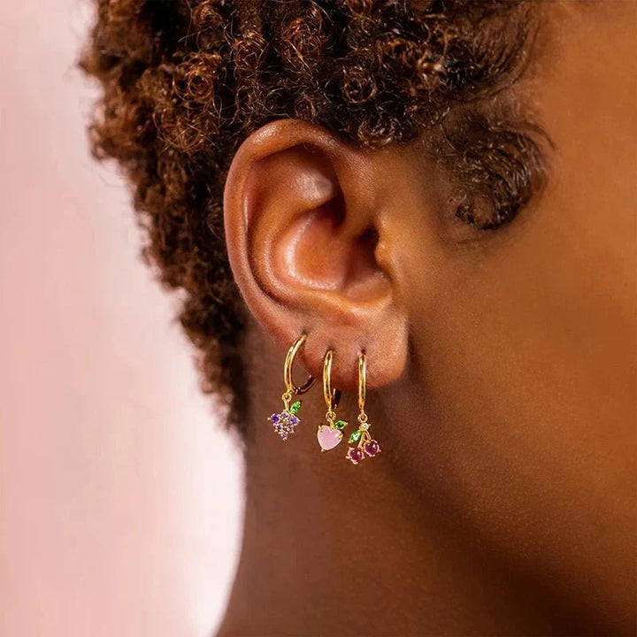 Kalsten | Dainty Fruit Hoop & Stud Earrings
