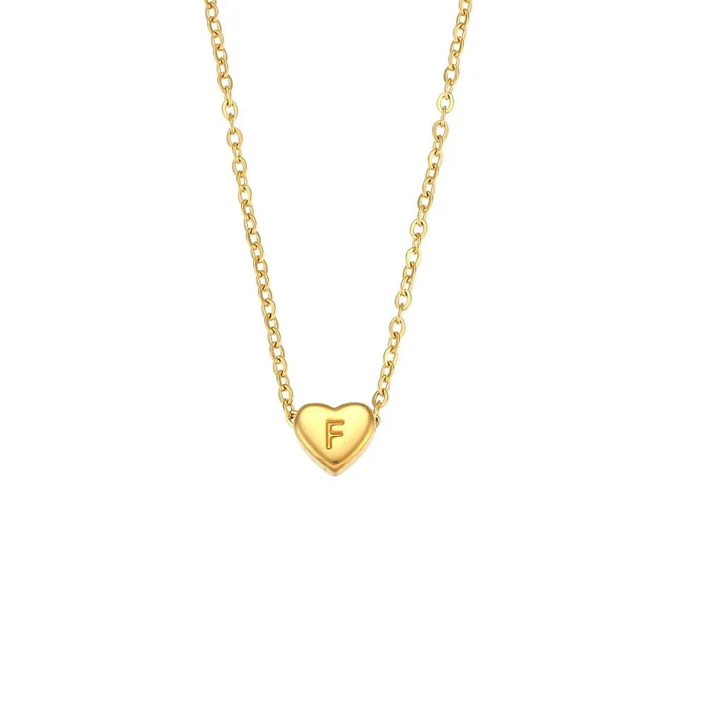 Skanto | Dainty Minimal Heart Initial Necklace