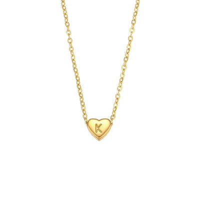 Skanto | Dainty Minimal Heart Initial Necklace