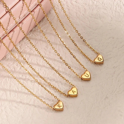 Skanto | Dainty Minimal Heart Initial Necklace