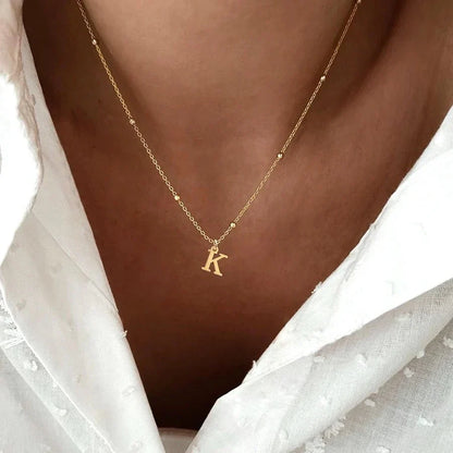 Skanto | Dainty Satellite Chain Letter Initial Necklace