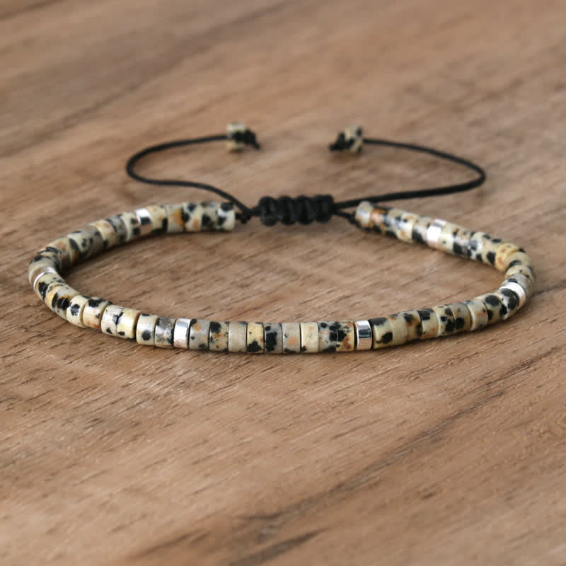 Kalsten | Braided bracelet with 2.4 mm natural stone rollers – Seraphina