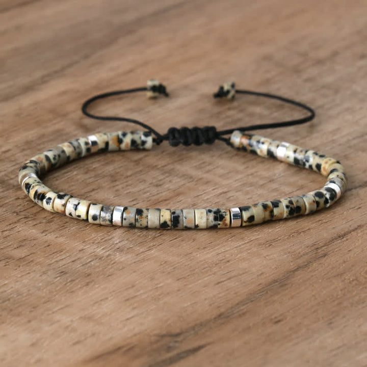 Kalsten | Braided bracelet with 2.4 mm natural stone rollers – Seraphina