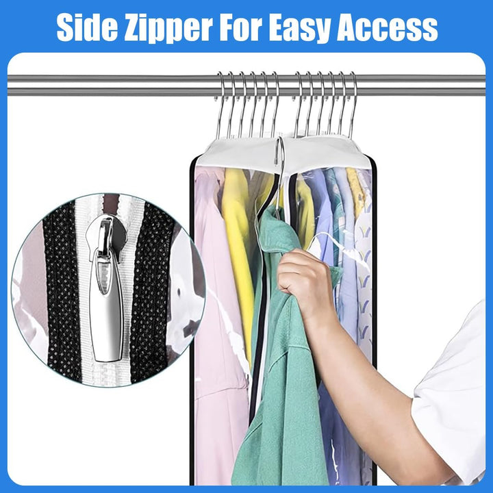 Transparent Garment Covers with Inserts – 6-Pack Side Zipper Storage Covers | Kalsten