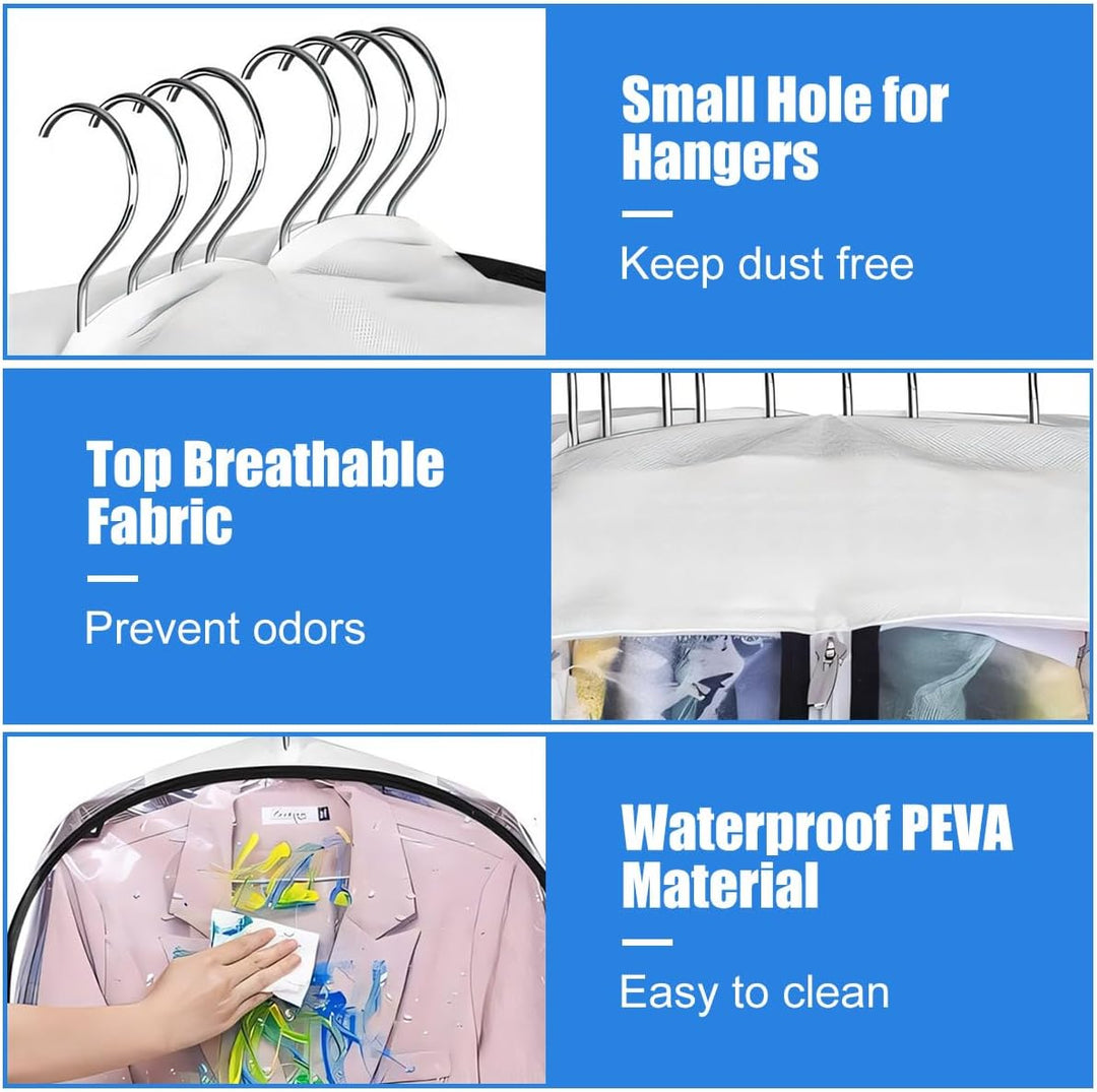 Transparent Garment Covers with Inserts – 6-Pack Side Zipper Storage Covers | Kalsten