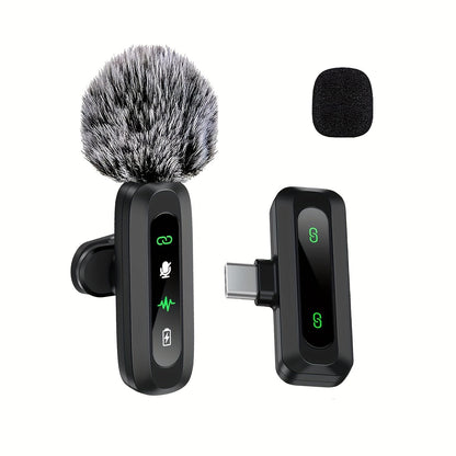 Skanto | Wireless Lavalier Microphone | USB-C Plug and Play for Mobile | Black