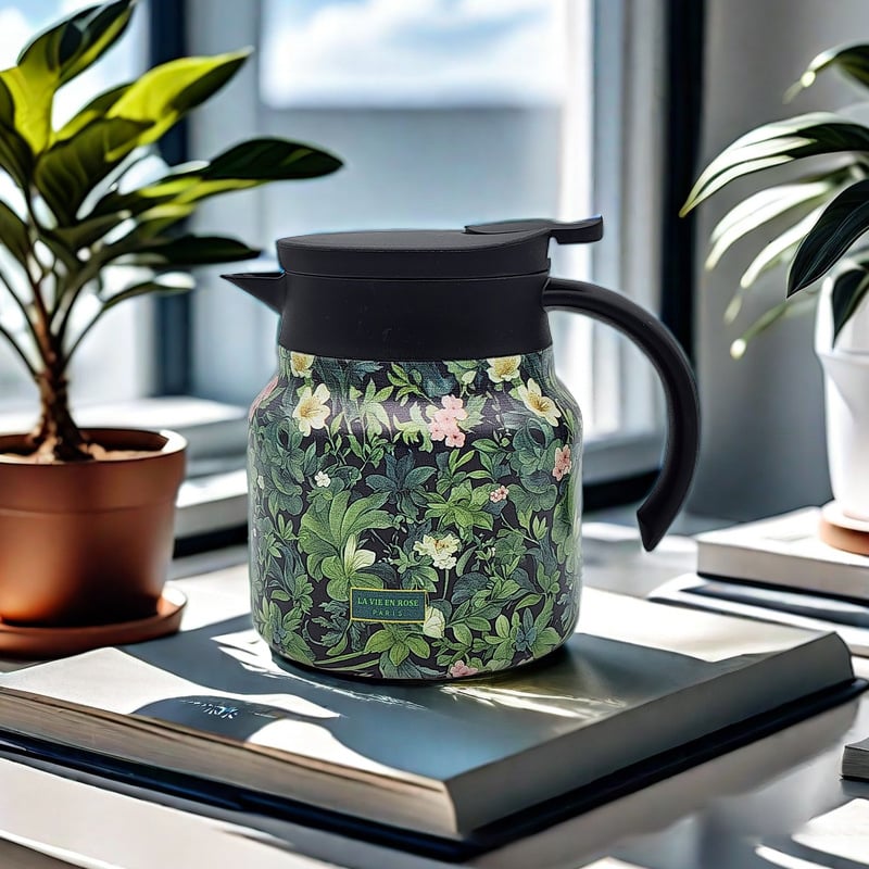 Kalsten | Vintage Floral Pattern Tea Thermos – Built-In Infuser