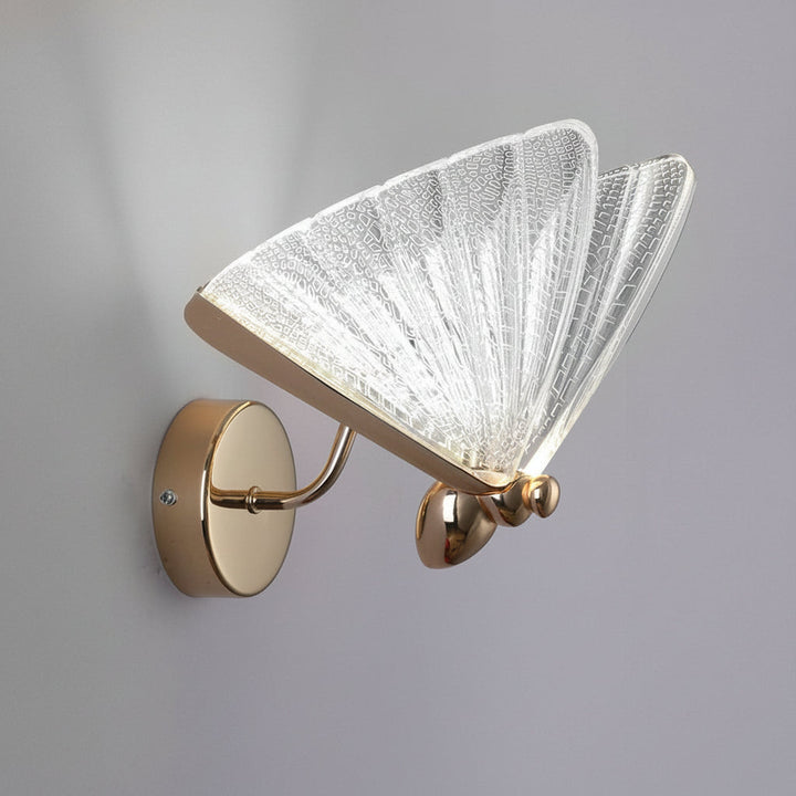 LED Wall Sconce Light – Modern Butterfly Acrylic Gold (25x19cm / 9.8x7.5in) | Kalsten