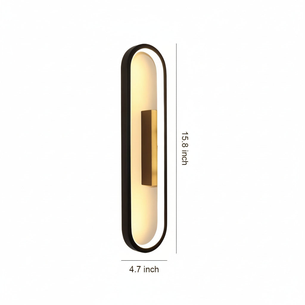 LED Wall Sconce Light – Oval Minimalist Aluminum Silicone (40cm / 15.7in) | Kalsten