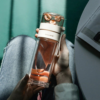 Skanto | Double-Walled Glass Bottle with Tea Filter and Infuser