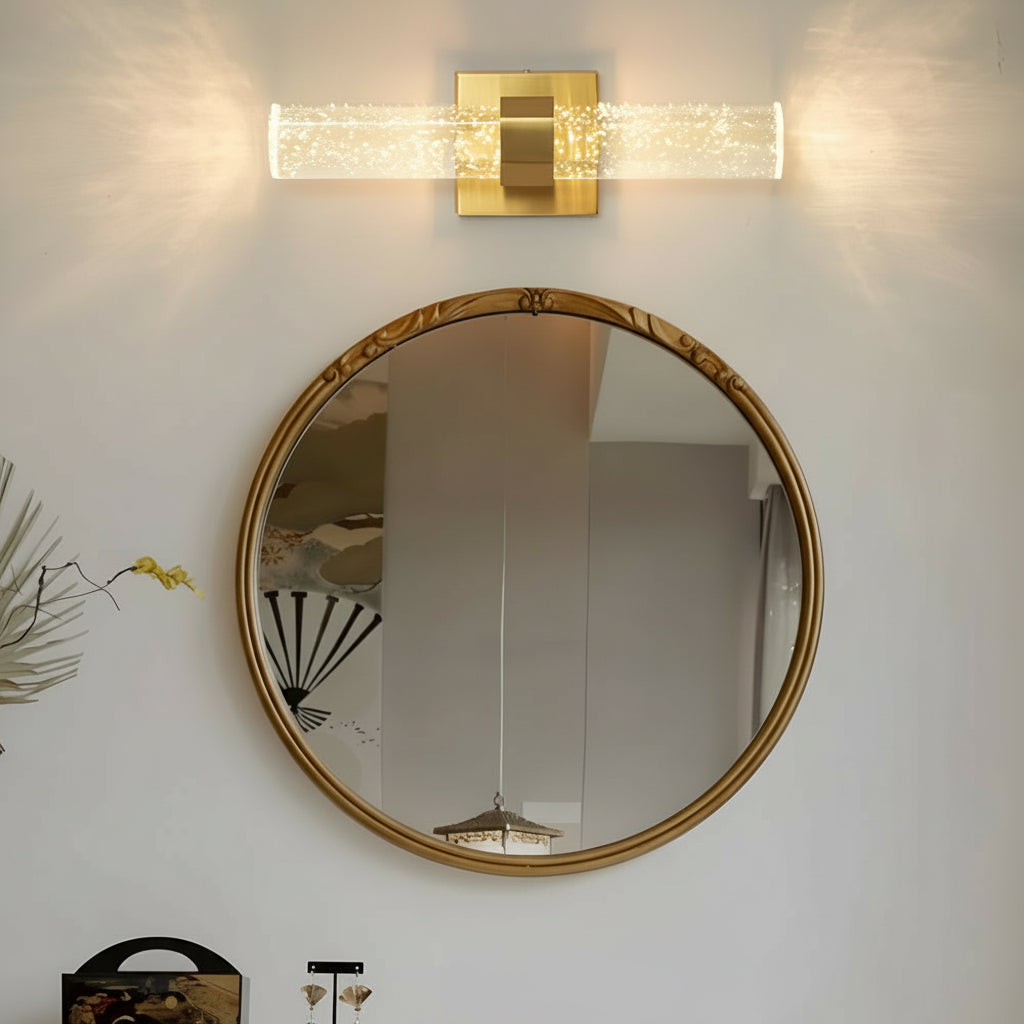 Crystal Wall Sconce Bubble Cylinder Gold LED 40cm / 16in Up Down Hallway Light | Kalsten