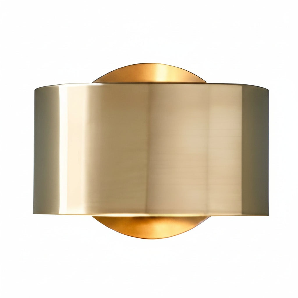 Nordic Wall Sconce Circular Up Down Iron Gold E27 15cm / 6in Minimalist Bedside Light | Kalsten