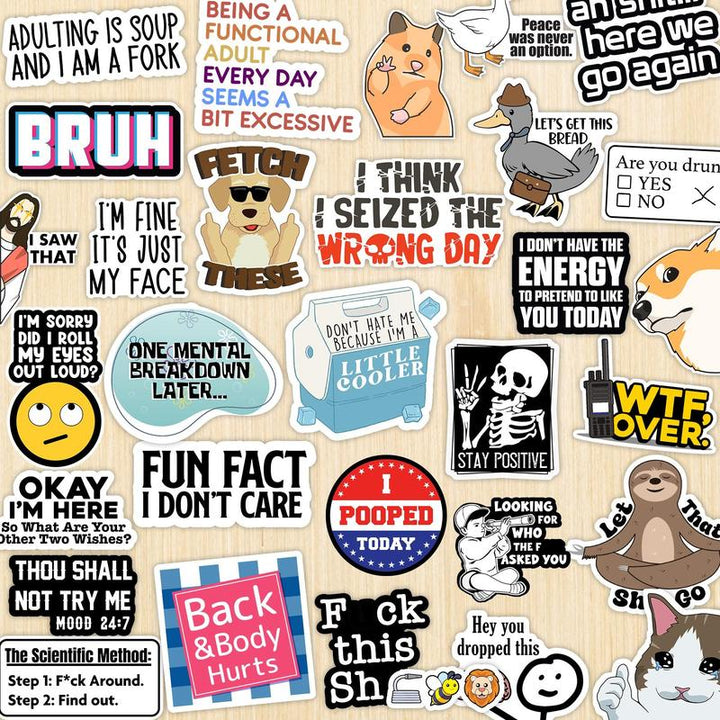 Kalsten | Set of 130 Funny Quote Stickers