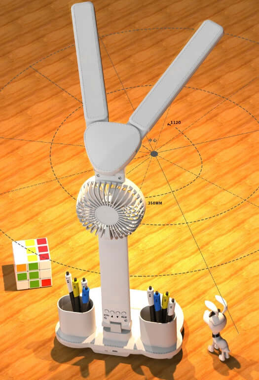 Foldable LED Table Light Eye Protection Multifunction Desk Lamp With Thermometer Calendar Fan Pen Holder Study Reading Fan Light | Kalsten