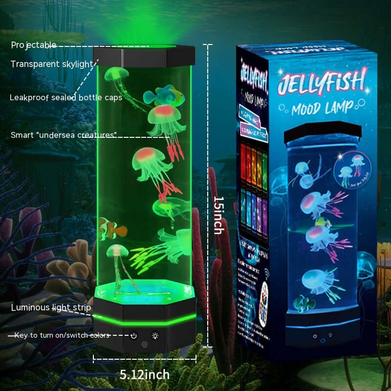 Jellyfish Lava Lamp, 17 Colors Changing, 15-inch Jellyfish Lamp with Remote Control | Kalsten