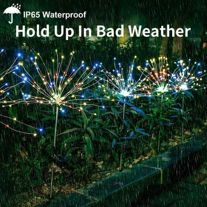 4-pack Solar Fireworks Garden Lights - Weatherproof LED Decorative Lighting, Solar Energy for Garden and Patio | Karnz