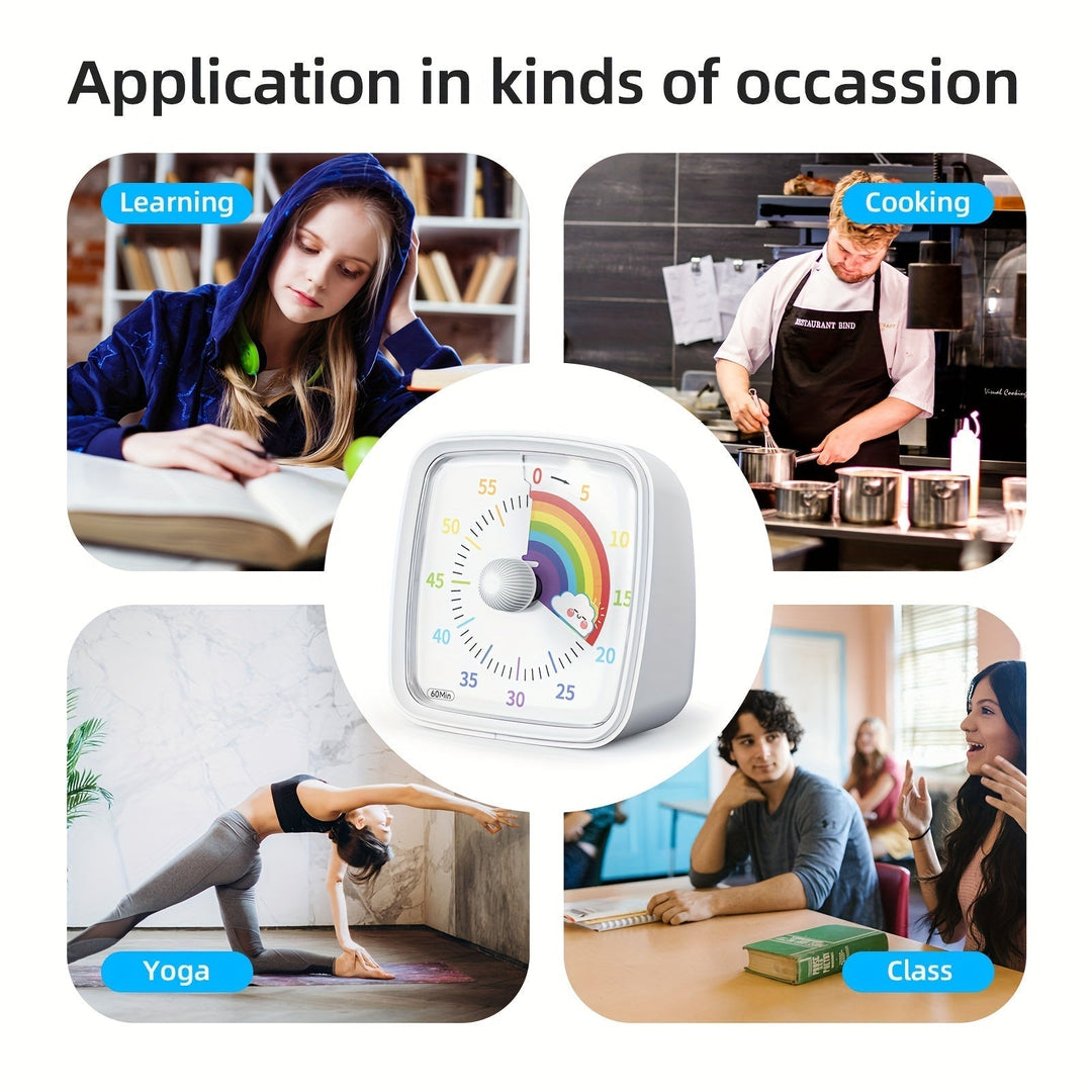 Rainbow Time Management Timer – Visual 60-Minute Countdown Timer for Study, Work, and Home | Kalsten