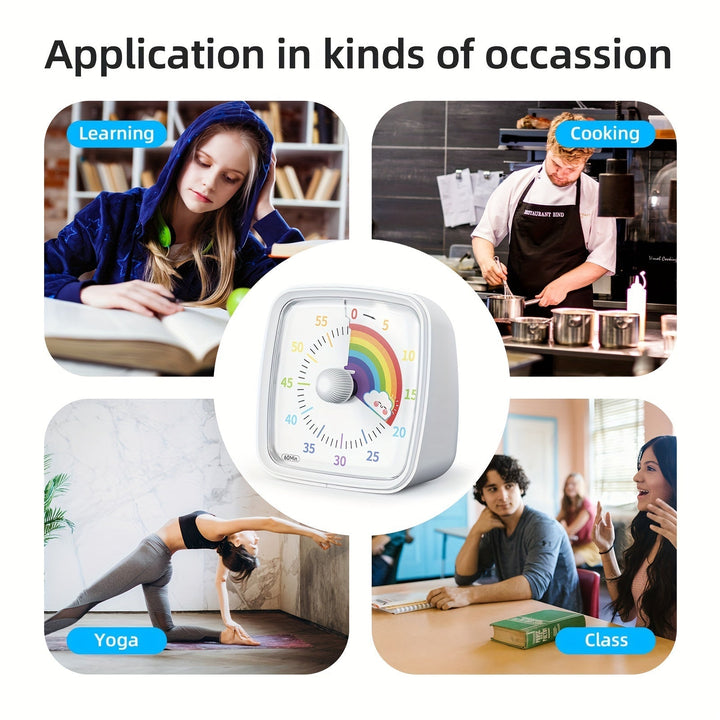 Rainbow Time Management Timer – Visual 60-Minute Countdown Timer for Study, Work, and Home | Kalsten