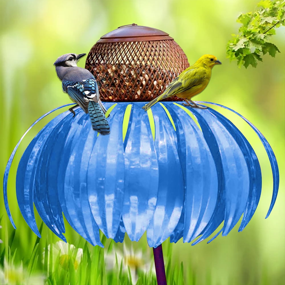 Metal Flower Bird Feeder Garden Stake Kalsten