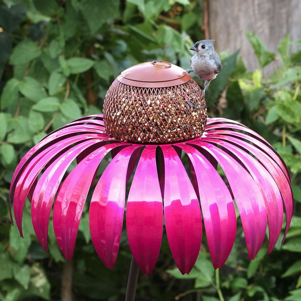 Metal Flower Bird Feeder Garden Stake Kalsten